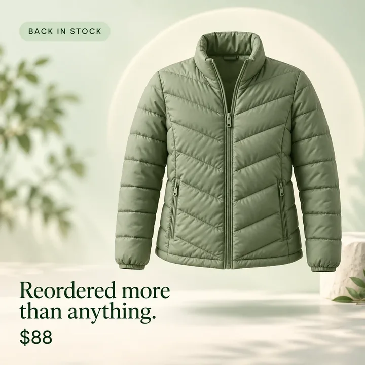 Apparel: styled ad creative example